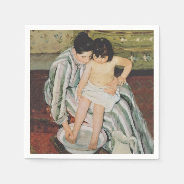 Mary Cassatt Child's Bath Painting Serviette (Vorderseite)
