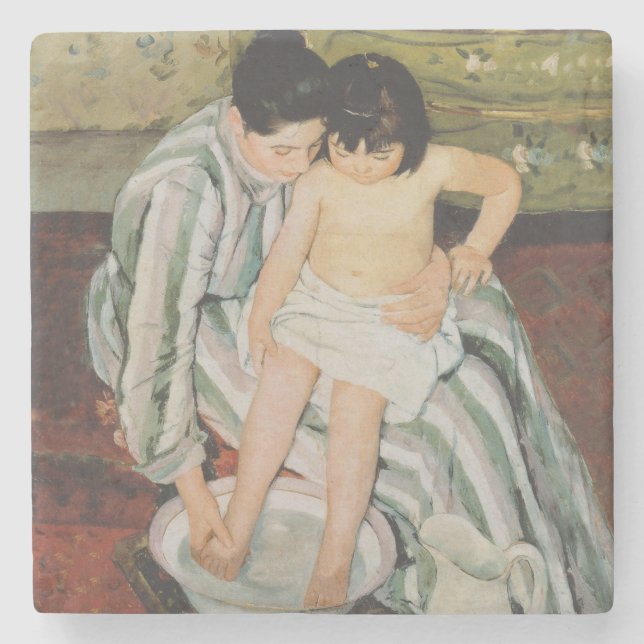 Mary Cassatt Child's Bath Painting Steinuntersetzer (Vorderseite)