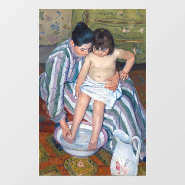 Mary Cassatt - Das Kinderbad / das Bad Fensteraufkleber (Blatt)