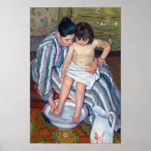 Mary Cassatt - Das Kinderbad / das Bad Poster