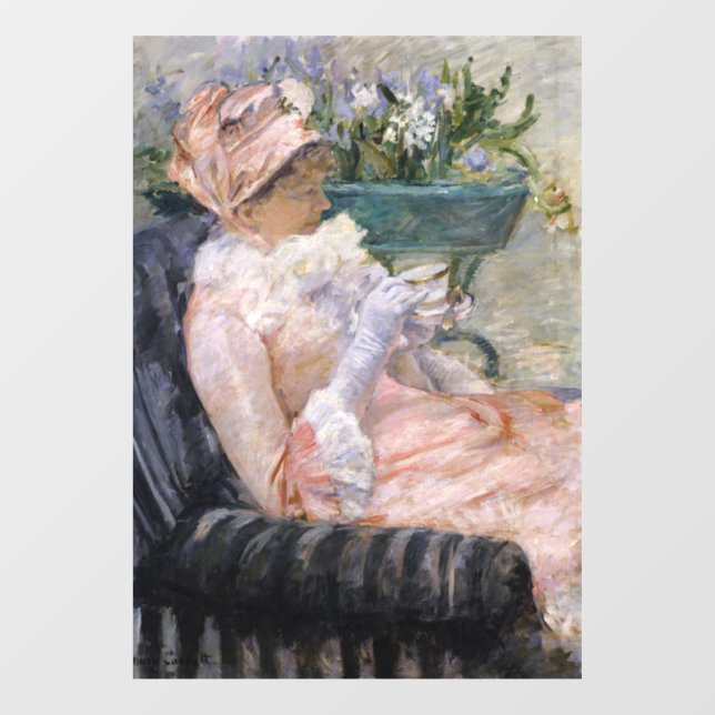 Mary Cassatt - Der Cup der Tee Fensteraufkleber (Blatt)