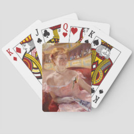 Mary Cassatt - Eine Frau mit Perlenschnur in einer Spielkarten