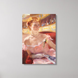 Mary Cassatt - Frau mit Perlenhalskette in einer L Leinwanddruck