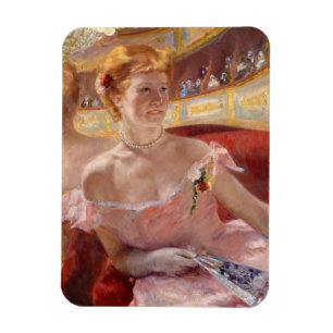 Mary Cassatt - Frau mit Perlenkette in einer Loge Magnet