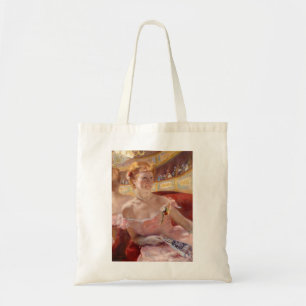Mary Cassatt - Frau mit Perlenkette in einer Loge Tragetasche