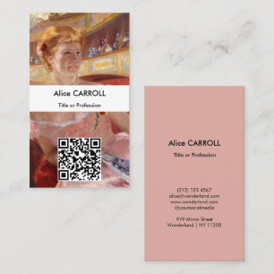 Mary Cassatt - Frau mit Perlenkette Loge - QR Code Visitenkarte