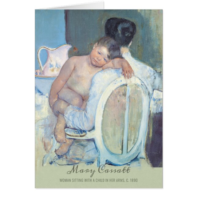Mary Cassatt Frauen sitzen mit Kinderwaffenkarte (Vorne)