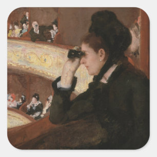 Mary Cassatt - In der Loge Quadratischer Aufkleber