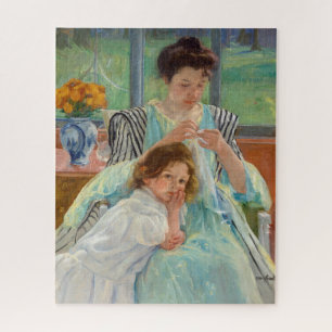 Mary Cassatt - Junge Mutter beim Nähen
