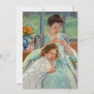 Mary Cassatt - Junge Mutter beim Nähen Dankeskarte