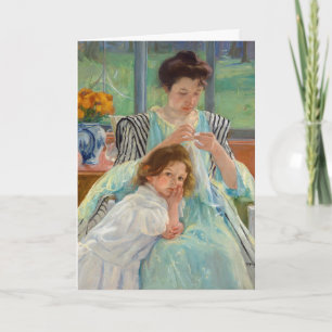 Mary Cassatt - Junge Mutter beim Nähen Karte