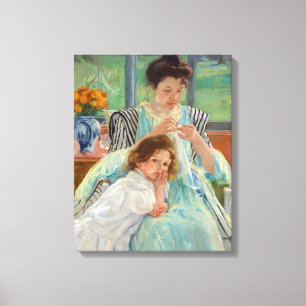 Mary Cassatt - Junge Mutter beim Nähen Leinwanddruck