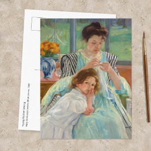 Mary Cassatt - Junge Mutter beim Nähen Postkarte