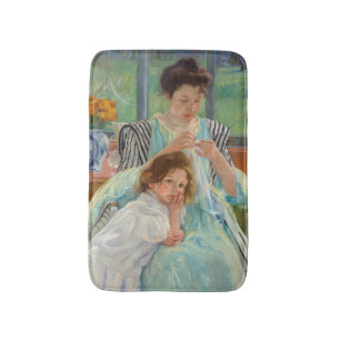 Mary Cassatt - Jungmütternähen Badematte