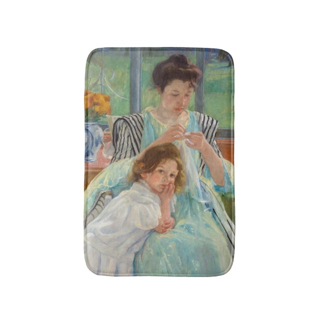 Mary Cassatt - Jungmütternähen Badematte (Vorderseite Vertikal)