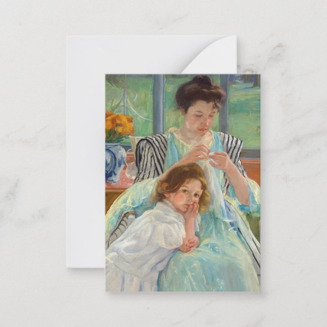Mary Cassatt - Jungmütternähen Mitteilungskarte (Vorderseite)