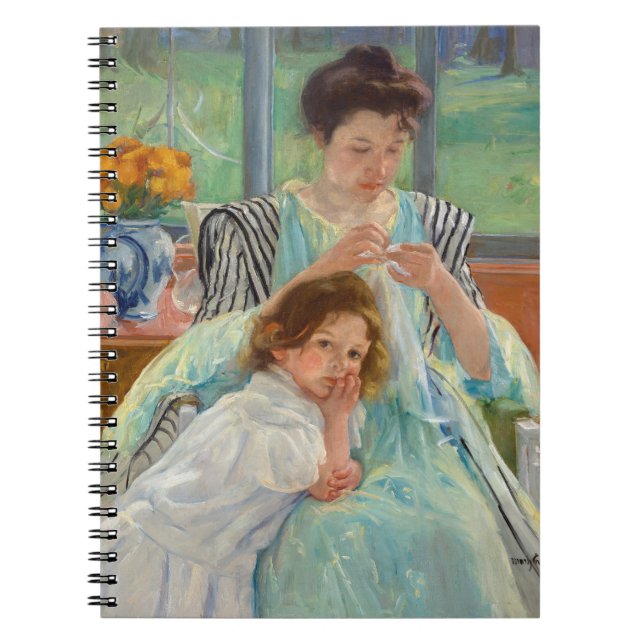 Mary Cassatt - Jungmütternähen Notizblock (Vorderseite)