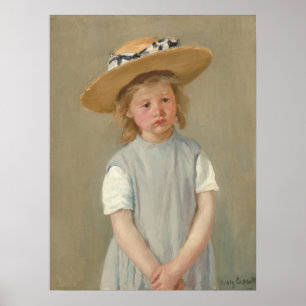 Mary Cassatt - Kind in einem Strohhut Poster