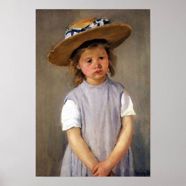 Mary Cassatt "Kind in einem Strohhut" Poster (Vorne)