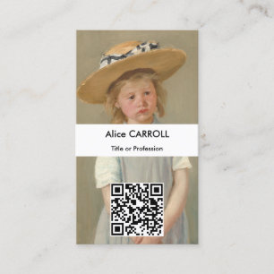 Mary Cassatt - Kind in einem Strohhut - QR-Code Visitenkarte