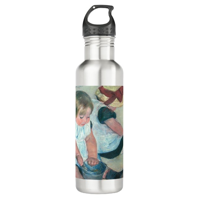 Mary Cassatt - Kinder, die am Strand spielen Edelstahlflasche (Vorderseite)