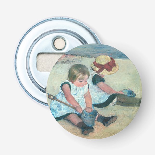 Mary Cassatt - Kinder, die am Strand spielen Flaschenöffner (Vorderseite)