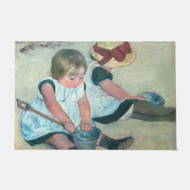 Mary Cassatt - Kinder, die am Strand spielen Fußmatte (Vorderseite)