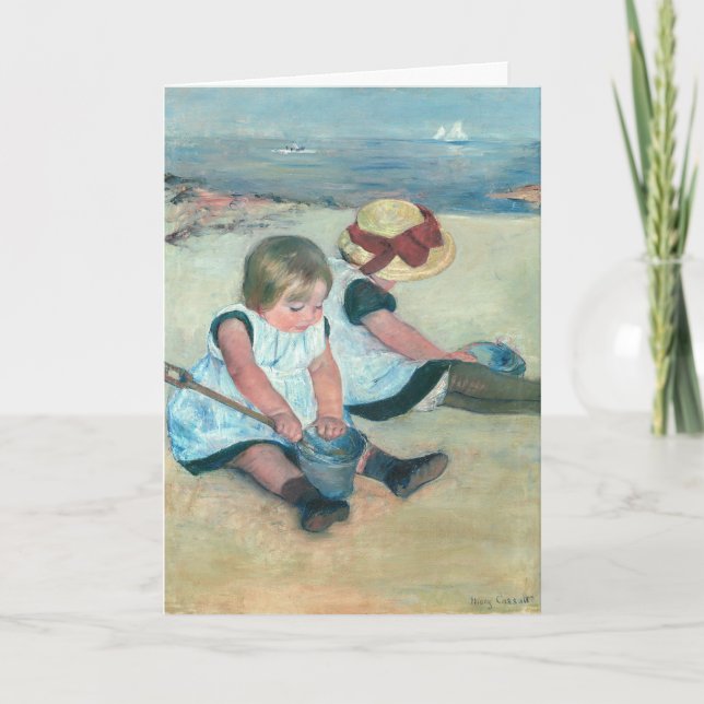 Mary Cassatt - Kinder, die am Strand spielen Karte (Vorderseite)