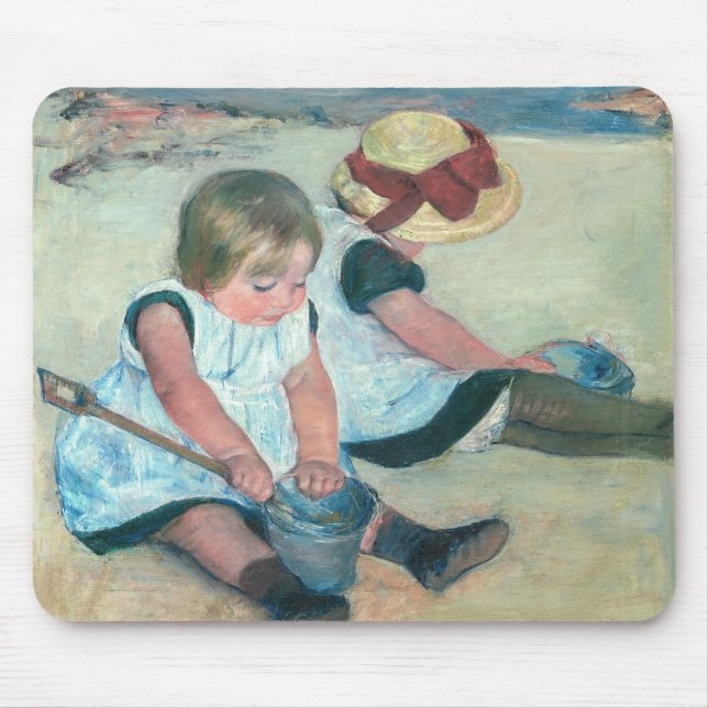Mary Cassatt - Kinder, die am Strand spielen Mousepad (Vorne)