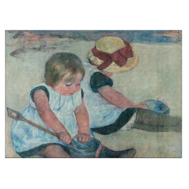 Mary Cassatt - Kinder, die am Strand spielen Schneidebrett (Vorderseite)
