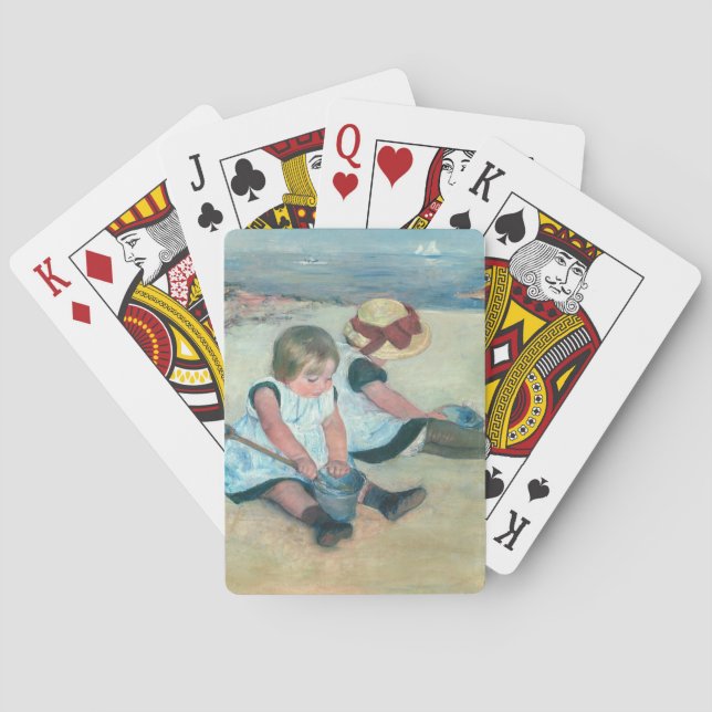 Mary Cassatt - Kinder, die am Strand spielen Spielkarten (Rückseite)
