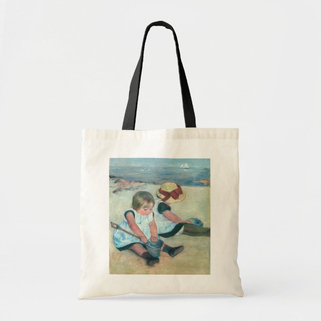 Mary Cassatt - Kinder, die am Strand spielen Tragetasche (Vorne)