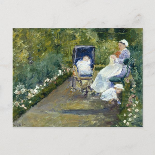 Mary Cassatt - Kinder in einem Garten (Die Kranken Postkarte (Vorderseite)