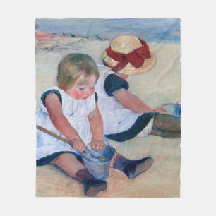 Mary Cassatt Kinder spielen am Strand 1884  Fleecedecke