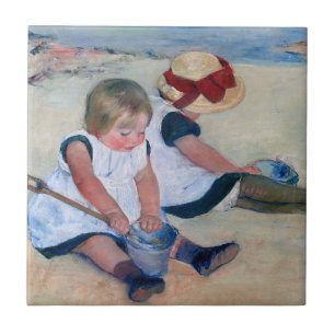 Mary Cassatt Kinder spielen am Strand 1884  Fliese