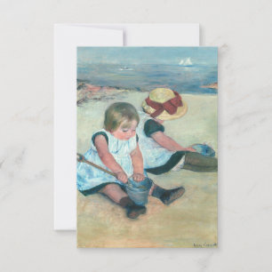 Mary Cassatt - Kinder spielen am Strand Dankeskarte