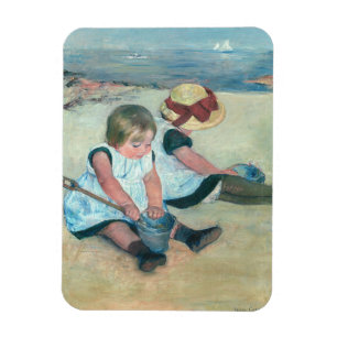 Mary Cassatt - Kinder spielen am Strand Magnet