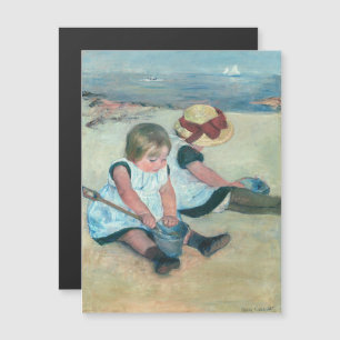 Mary Cassatt - Kinder spielen am Strand Magnetkarte