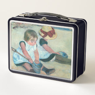 Mary Cassatt - Kinder spielen am Strand Metall Brotdose