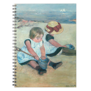 Mary Cassatt - Kinder spielen am Strand Notizblock