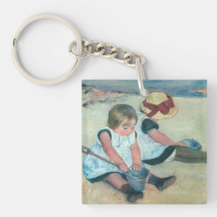 Mary Cassatt - Kinder spielen am Strand Schlüsselanhänger