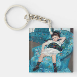 Mary Cassatt - Kleines Mädchen in einem blauen Ses Schlüsselanhänger