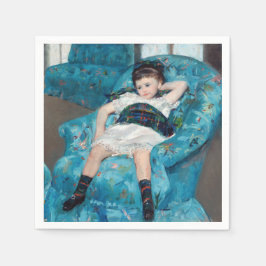 Mary Cassatt - Kleines Mädchen in einem blauen Ses Serviette