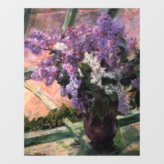 Mary Cassatt - Lilacs in einem Fenster Fensteraufkleber (Blatt)