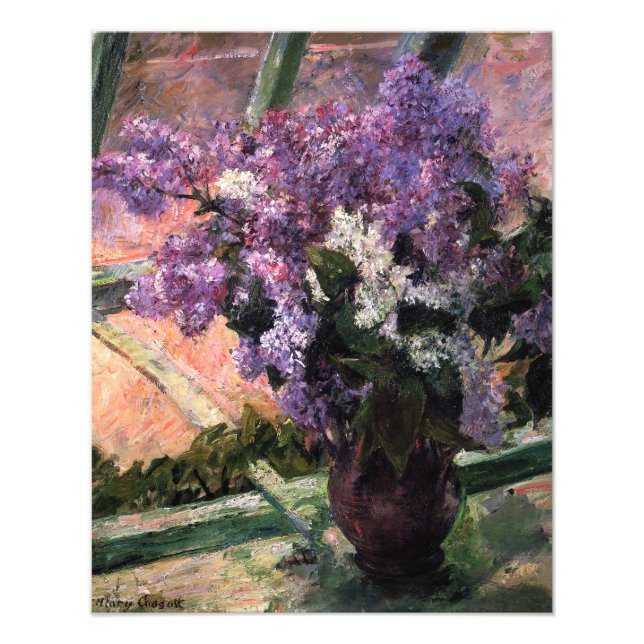 Mary Cassatt - Lilacs in einem Fenster Fotodruck (Vorne)