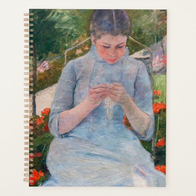 Mary Cassatt - Mädchen nähen im Garten Planer (Vorderseite)