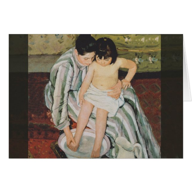 Mary Cassatt Peinture sur le bain de l'enfant (Devant horizontal)