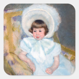 Mary Cassatt - Portrait Louise-Aurore Villeboeuf Quadratischer Aufkleber
