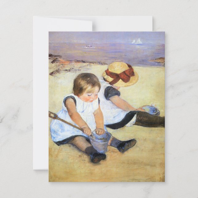 Mary Cassatt spielen am Strand Einladungen (Vorderseite)