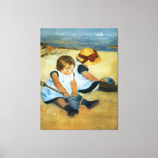 Mary Cassatts Children on the Beach (1884) Leinwanddruck (Vorderseite)